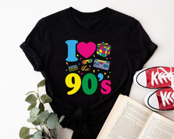 I Love the 90s T-Shirt – Retro 1990s Fancy Dress Costume Tee, Vintage Style Shirt for Men & Women, 90's Party Gig Outfit, Summer Top