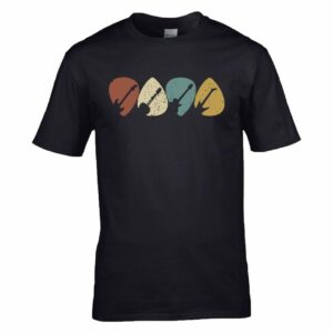 Vintage Guitar Picks T-Shirt – Retro Guitarist Gift, Musician Tee for Guitar Players, Cool Guitar Lover Shirt, Gift for Music Lovers

